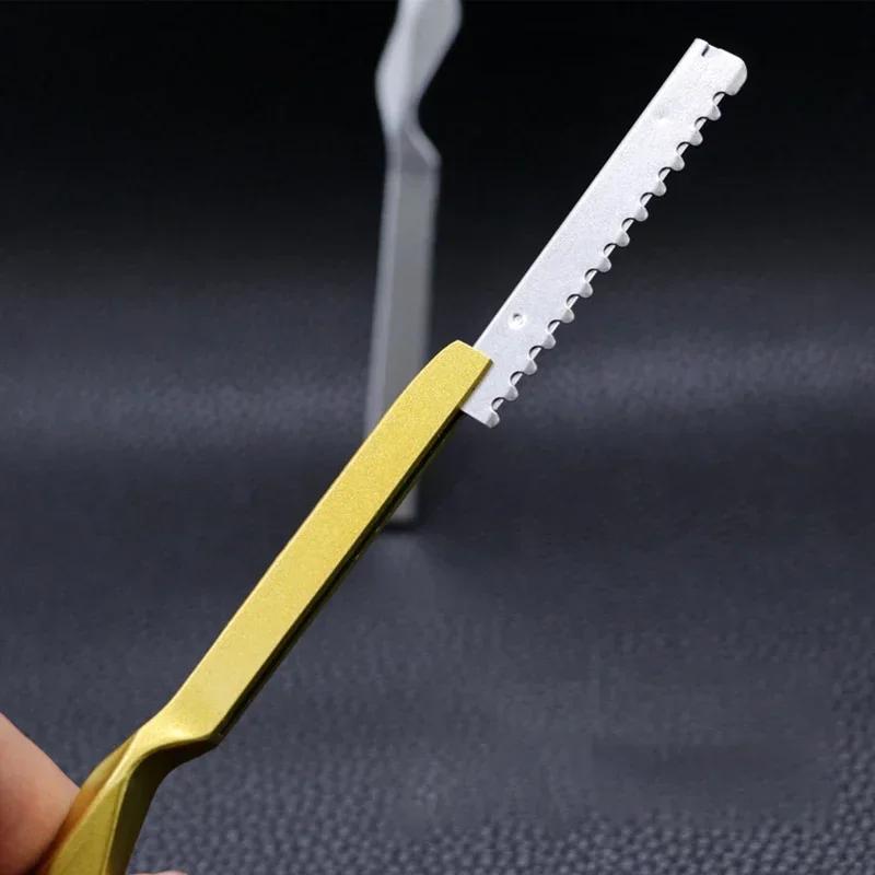 1 Thinner Razor +10 Pieces Blades Barber Thinning Razor Safety Hairdressing Razor Salon Hair Cutting Knife Shaving Tools Barber