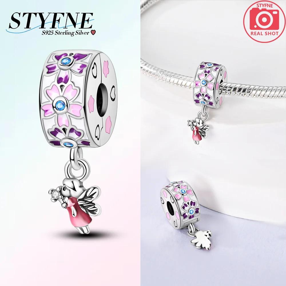 Copper Metal Inlaid Zirconium Flowers Four Leaf Clover Feathers Love Box Clip Charm Bead Components Spacer Bead Components Compatible With Bracelet