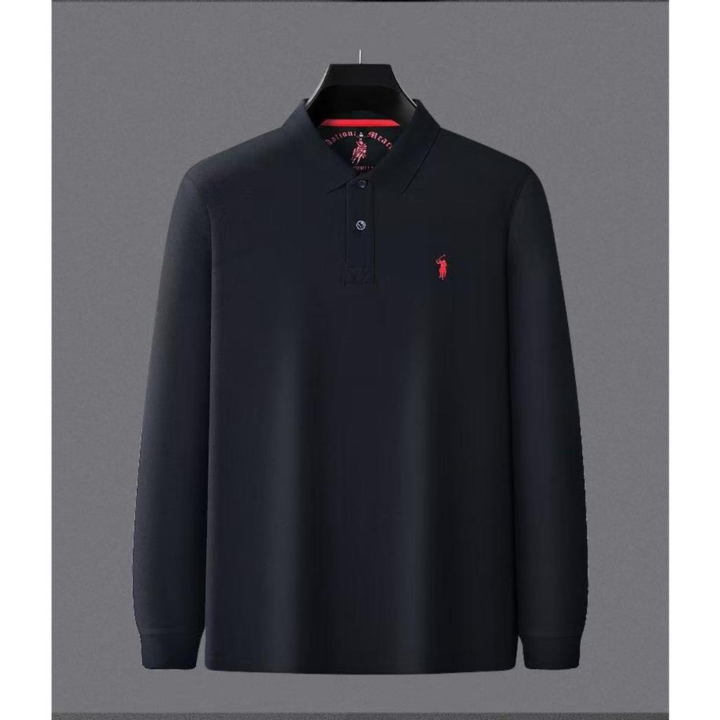 STORN 100% Reine Baumwolle Herbst und Winter Herrenmode Sportmarke Besticktes Pony Langarm POLO-Shirt Business Casual T-Shirt