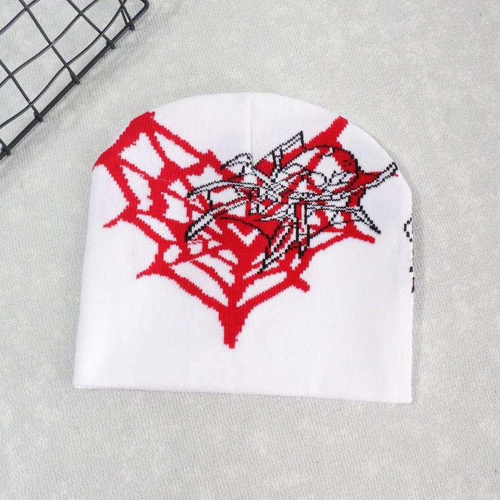 Heart Shape Spider Web Pattern Knitted Cap Winter Warm Fashionable Gift Casual