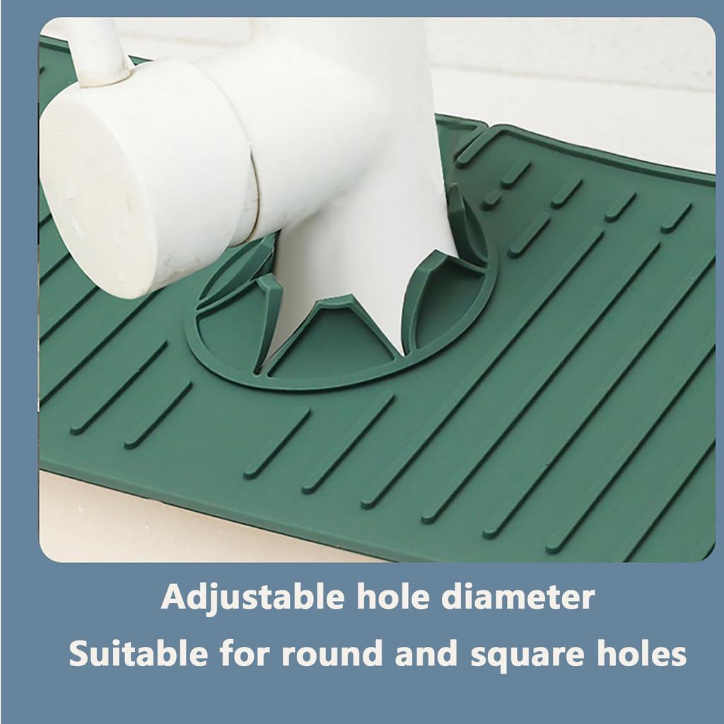 1-3pcs High Quality Silicone Tap Mat,Sink Splash Guard,Kitchen Tap Silicone Drain Mat, Silicone Tap Handle Drip Catcher Tray