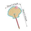 Shell-shaped Hand-Woven Fan Cute with Hanging Hoop Decorative Handheld Fans Natural Eco-Friendly Hand Braided Fan Home Decor