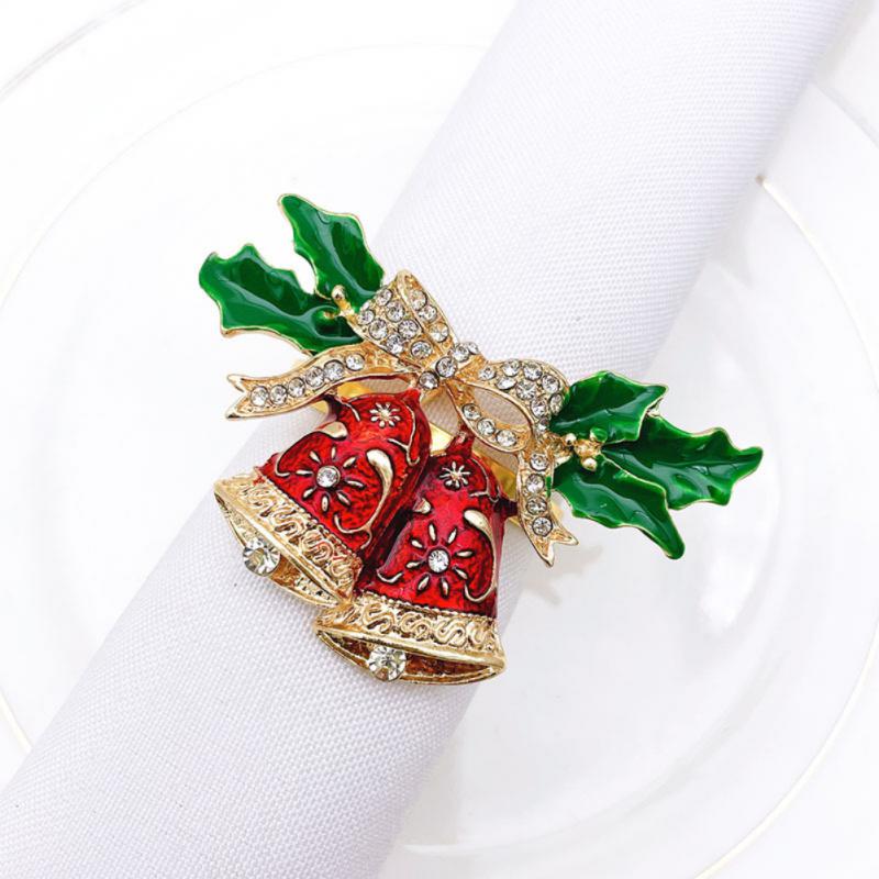 Napkin Tissue Rings Christmas Holder Table Decoration Xmas Metal Snowflake Reindeer Coconut Wedding Banquet Hotel Supplies 2024