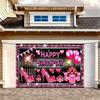 Sparkly Pink Birthday Tapestry, Glam Design with Glitter High Heels, Presents and Fireworks, Chic Party Wall Art