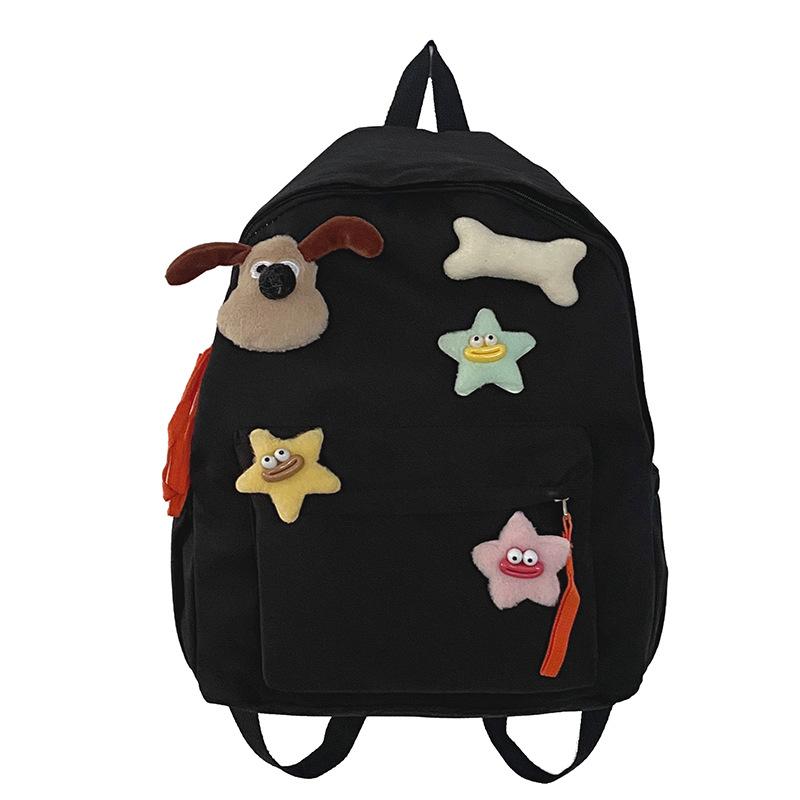 Student schoolbag Japanese and Korean simple cartoon accessories casual backpack fresh and sweet large capacity versatile commuter backpack
