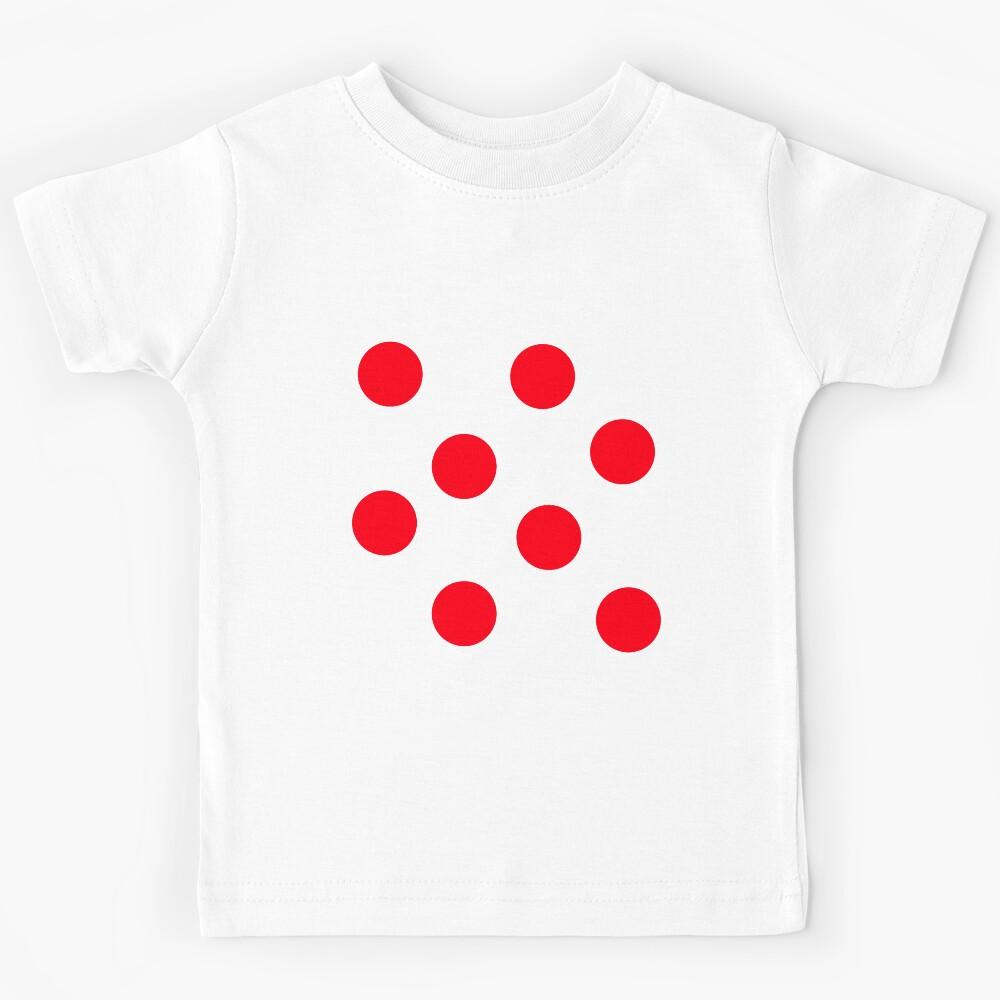 Red on Black Polka Dots Kids T-Shirt 170