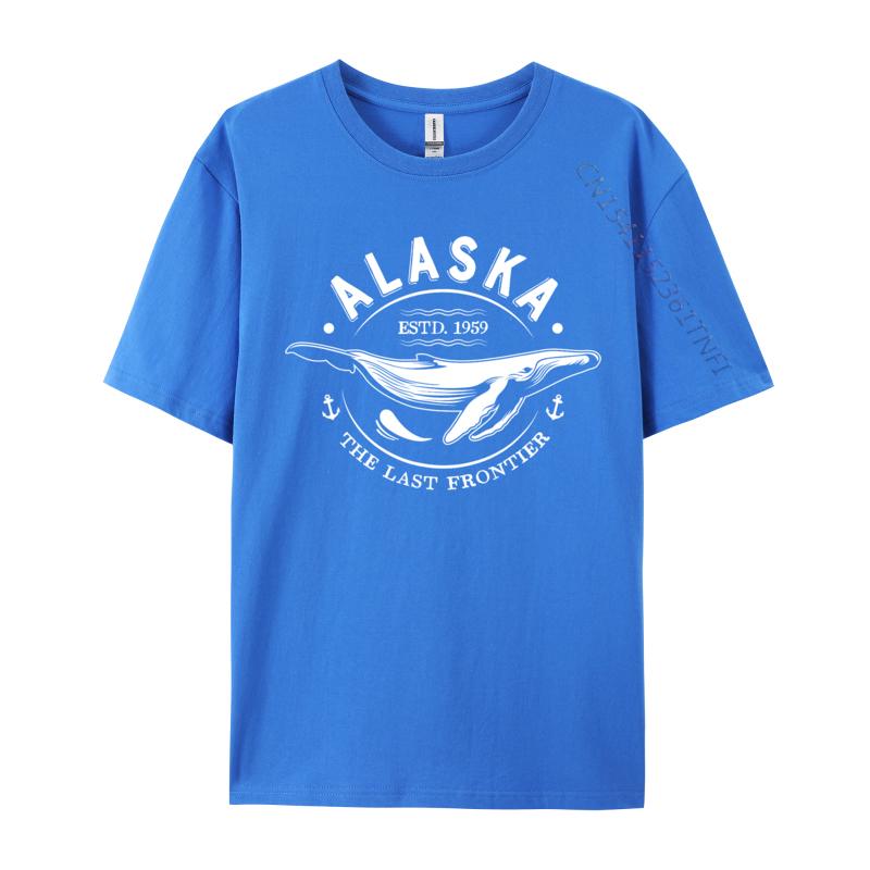Normal T-shirts Alaska The Last Frontier Whale Home Cruise Vintage Design Custom T-Shirt For Men Premium Cotton Autumn Tops Tees
