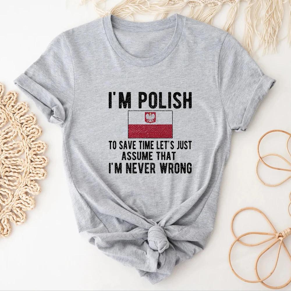 

Poland Tshirt Women Summer Tshirts Girl Harajuku Funny Clothing 4XL