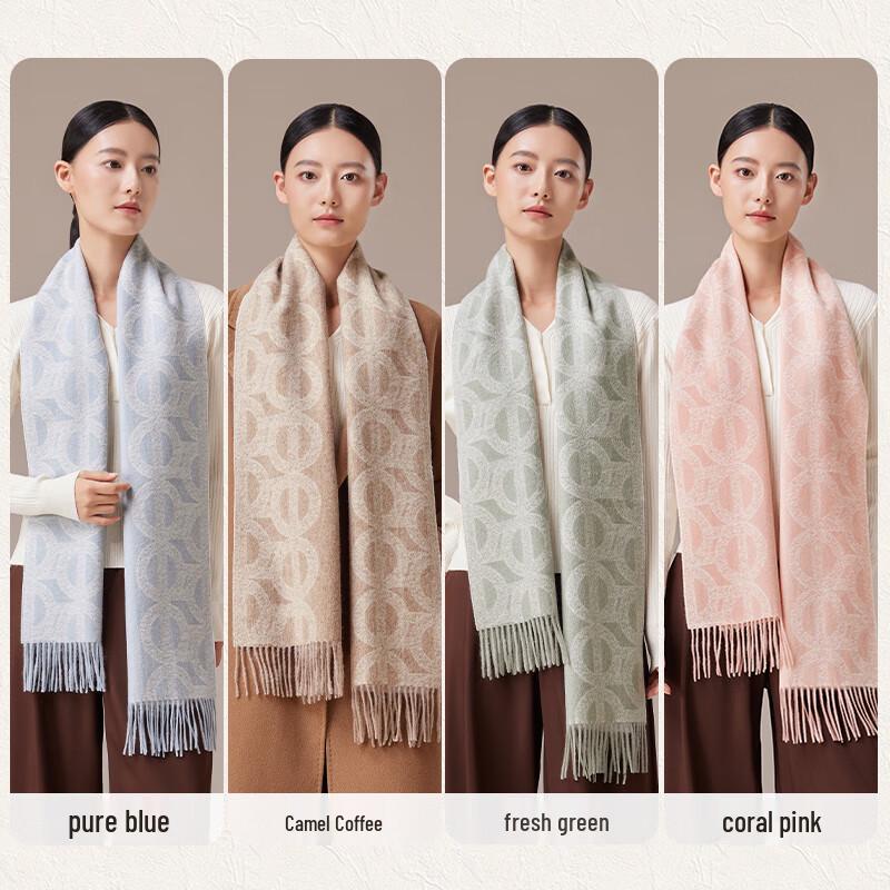 Shanghai Story 100% Wool Jacquard Scarf & Shawl