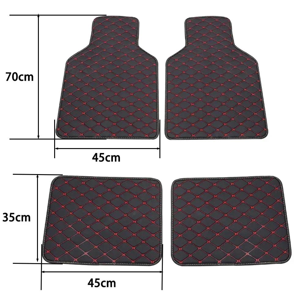 4 Pieces Premium Leather Car Floor Mats Stylish Durable Protective Fit All Vehicles Interior Foot Pad Easy Clean Amagi