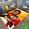 Incredibles 2 Elastigirl and Jack Jack Orange City Movie Poster Printed Carpet Rug for Gaming Room, Vibrant Durable Floor Covering
