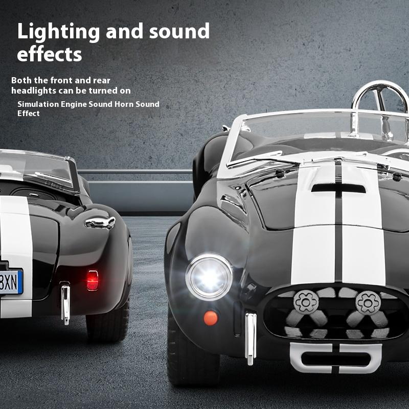 1:24 1965 Shelby Cobra Convertible Roadster Model Simulation Sound Light Pulling Tire Shock Absorbing Boys Birthday Gift