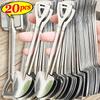 20/2x Nerezové lžíce lopatky Zlaté Stříbrné Mini Kávová Čajová Lžička Na Ovoce Zmrzlinu Dezertní Lžíce Naběračky Kuchyňská Stolní Sada