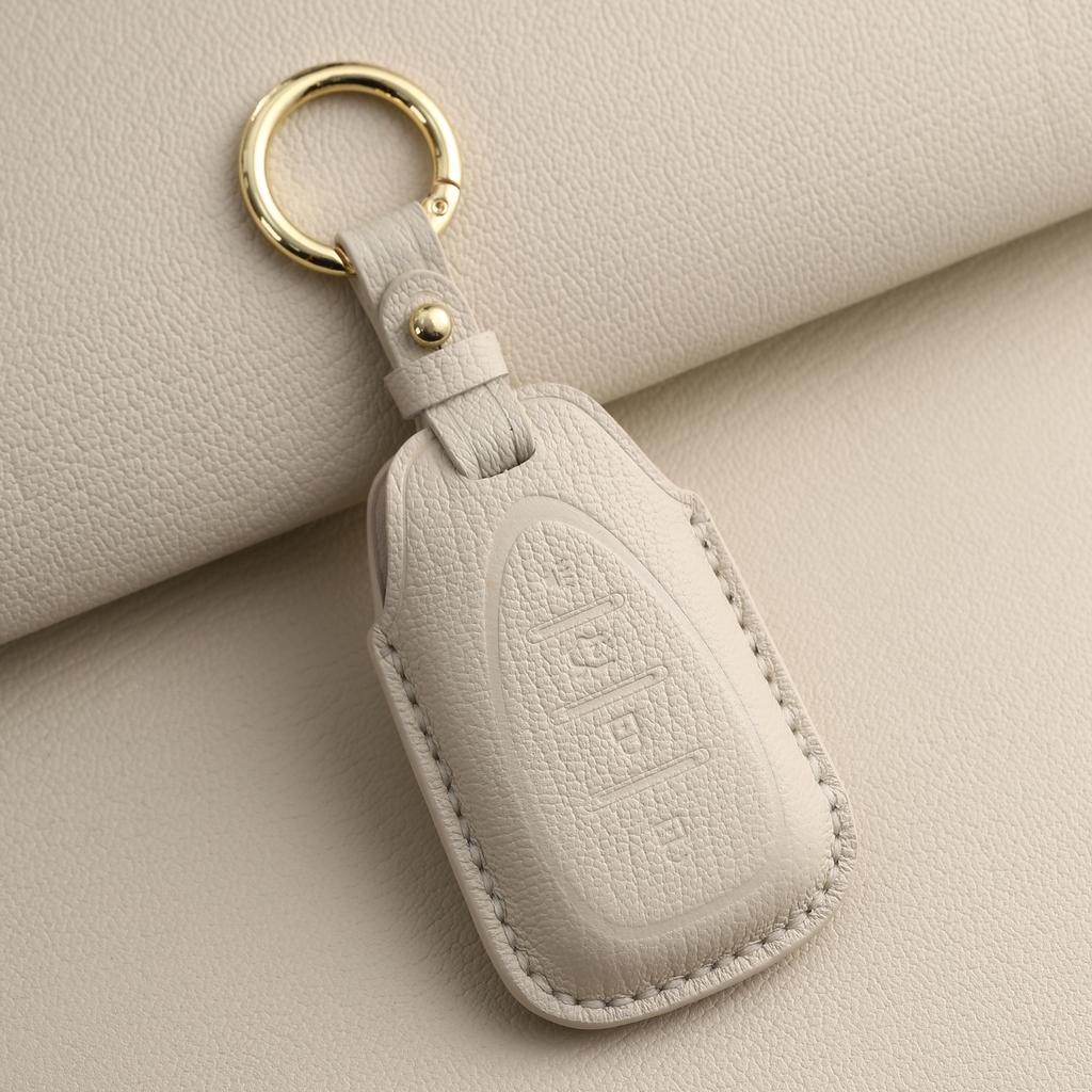 Customized for Chevrolet car key cover, hand-stitched real cowhide, high-end key bag, shell buckle