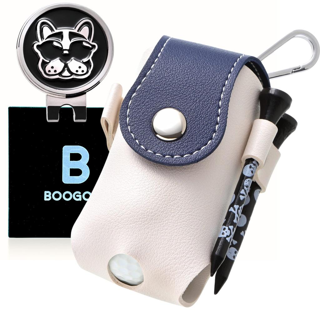 BooGolf Golf Ball Case, Golf Marker, and 3-Piece Tee Set, Professionally Recommended Golf Ball Pouch (Midnight Blue)
