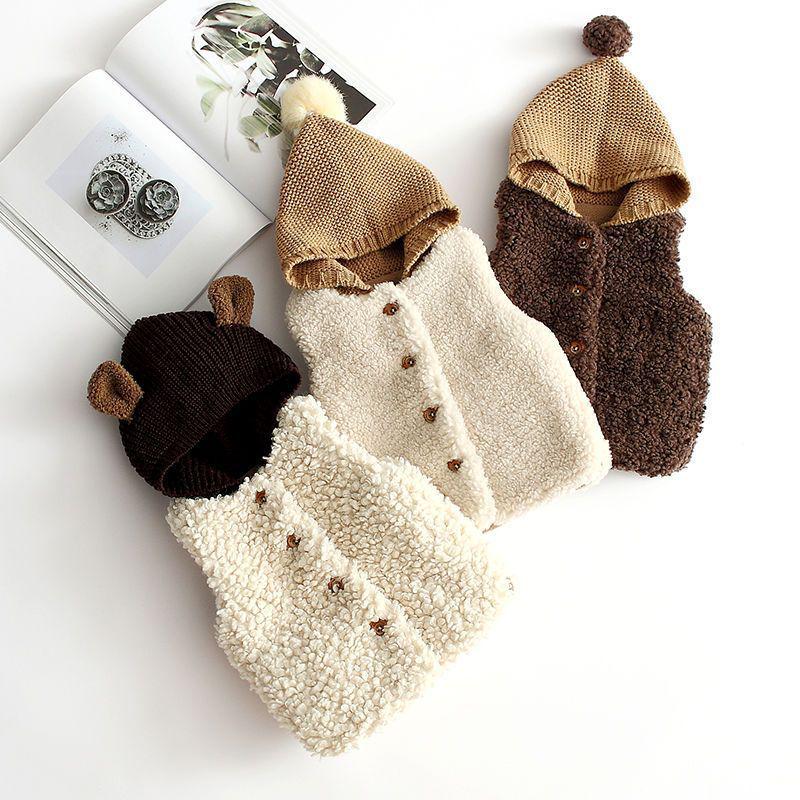 Thickened Cute Lambswool Vest for Infants, Unisex, Ages 1-3, Perfect for Autumn and Winter.
