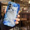 Phone Case: 2D flat Samsung Galaxy A34 A35 M05 M06 S20 S22 S21 FE Plus 5G protective case, white long-haired cat, perfect Christmas and Halloween holi