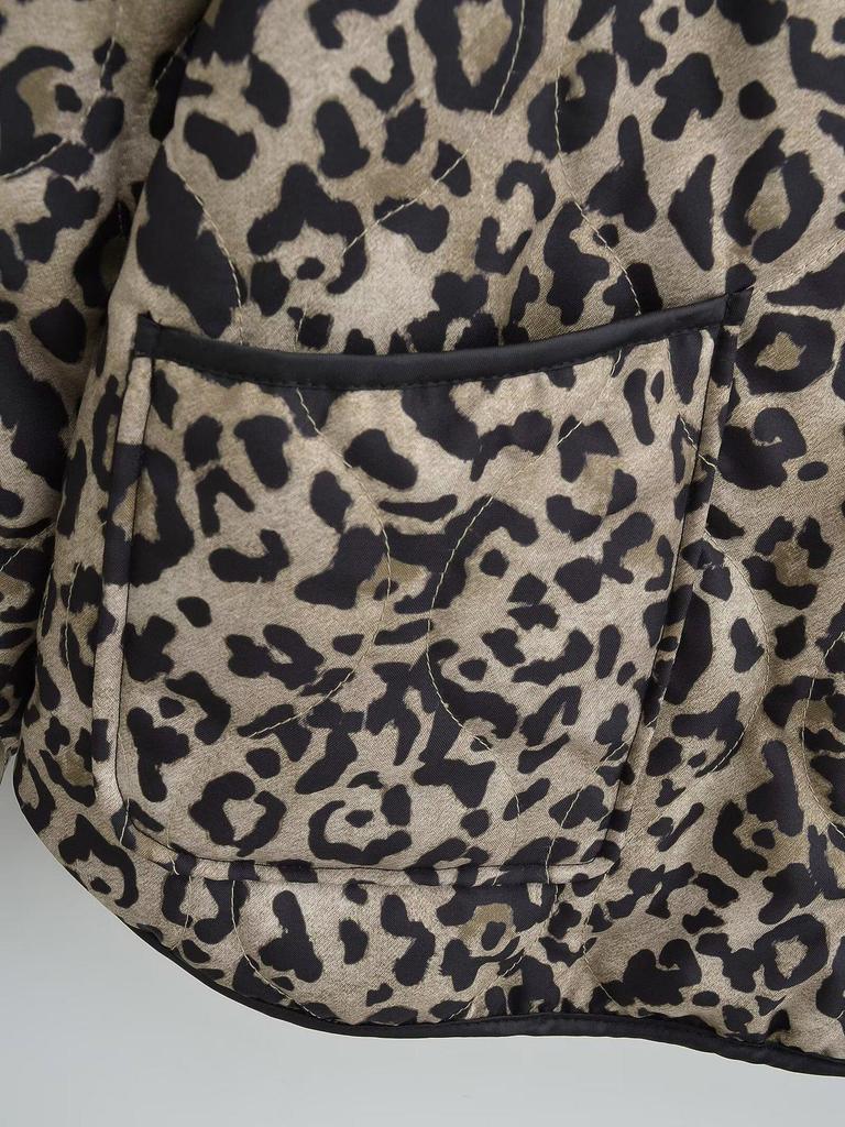 2024 Autumn Women's Cotton Animal Print Jacket - European & American Style Fashion