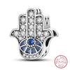 Fit 925 Silver Charms Beads Mysterious Devil's Eye Fatima's Hand Pendant Charms For Women Fine DIY Jewelry