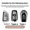 BBJH7 Car Key Case for BMW 216i F46 X1 X2 X3 X5 X6 GT 2 5 6 7 Series 3 4 Buttons Smart Keyless Remote Control Fobs Protector Cover
