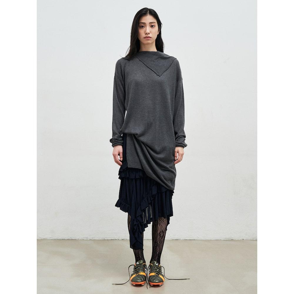 Anggae Button Fluid Pullover Ash