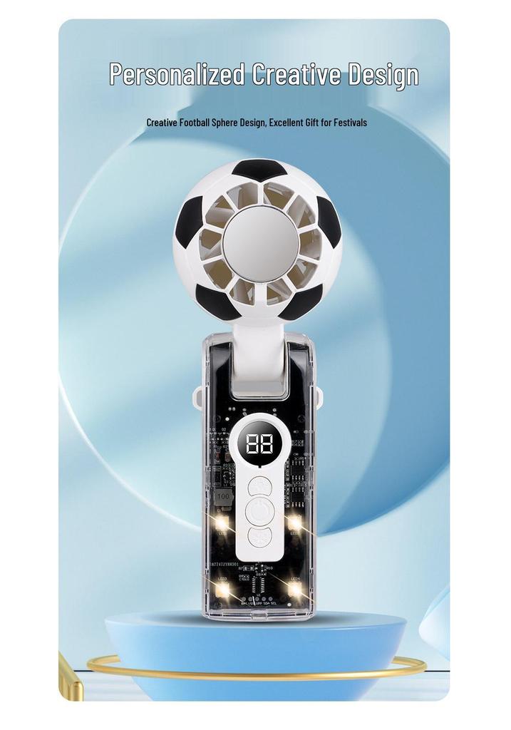 World Cup High-Speed Foldable Football Fan with Cooling Light & Ice Pack Display