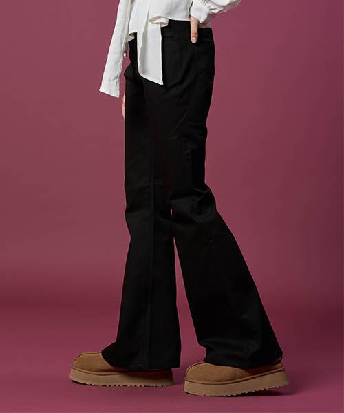 Collet Women Bootcut Vintage Denim Jeans Slacks [Black] Bell-Bottom Ver.