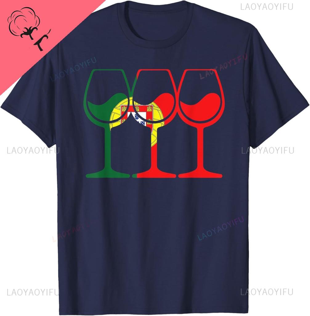 Wine Glass Portugalia Wine Glass Portugal TShirt Streetwear Clothing Print On DeUnisexd Funny Shirt Camiseta Hombre