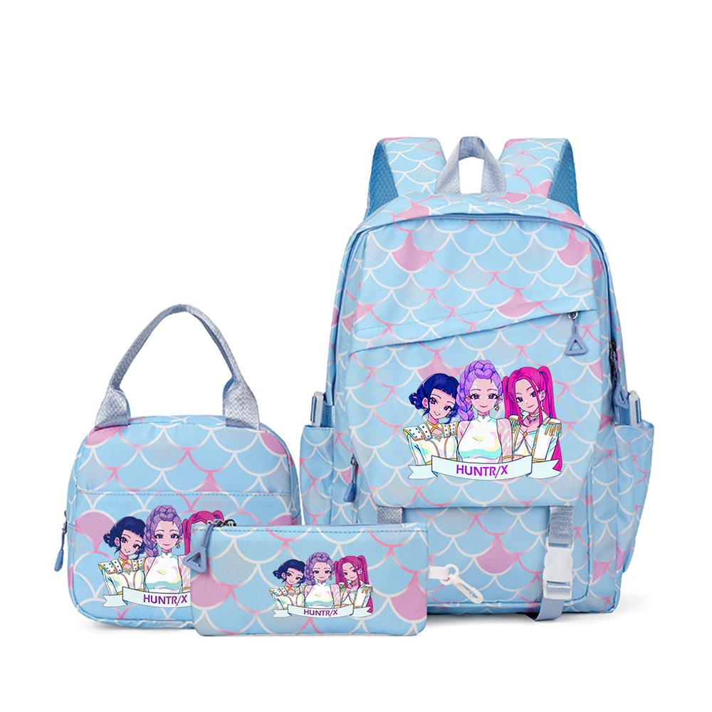 Kpop Demon Hunters, Elementary School Bag, Children'S Backpack, Lunch Bag, Pencil Bag, Three-Piece Set, Student Backpack