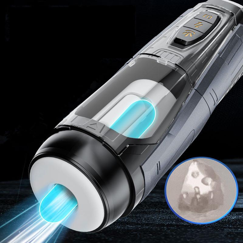 Super Motor Mech Warrior Male Masturbation Cup 5D Channel 7 Modes Telescopic Vibration Interactive Voice Penis Sucking Smart Cup Adult Male Orgasm Toy