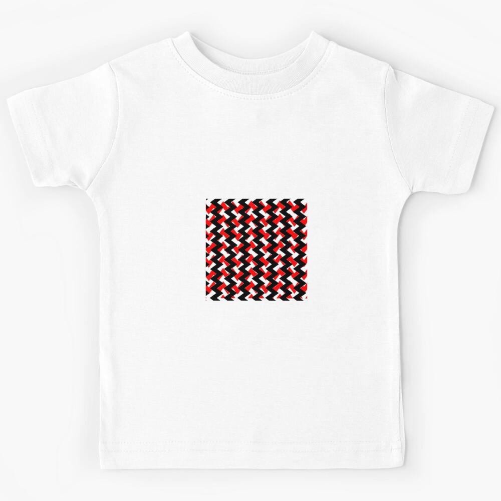 Waves black and red pattern Kids T-Shirt 120