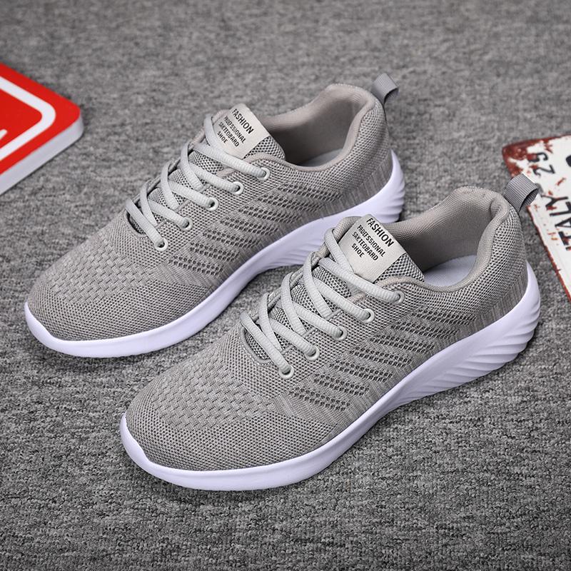 

модные повседневные кроссовки модные сетчатые дышащие кроссовки с плоской подошвой летние удобные кроссовки на шнуровке для походов Tenis Masculino 44 серый