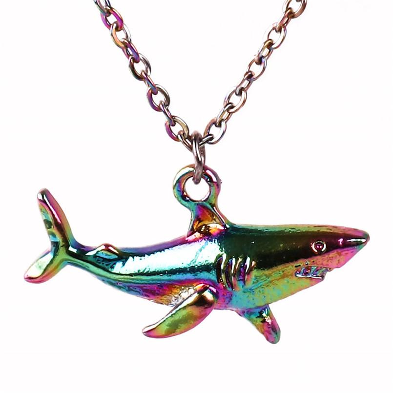 Punk Shark Charm Necklace Ocean Animal Pendants Necklaces for Women Men Best Gift Chain Neck Decotraion Choker Steampunk Jewelry