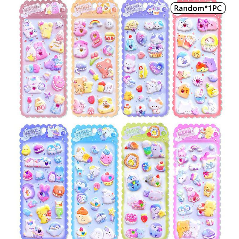 3D Cartoon Animal Stickers Kawaii 3D Decoration Stickers Stationery Sticker Scrapbook Sticker Decals DIY Phone Case Sticker