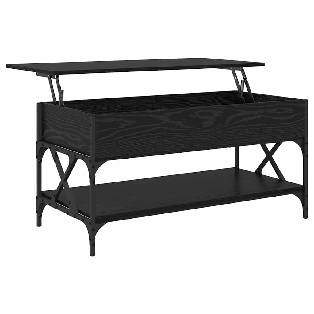 Coffee Table Black Oak Effect 100 X 50 X 50 Cm Engineered Wood