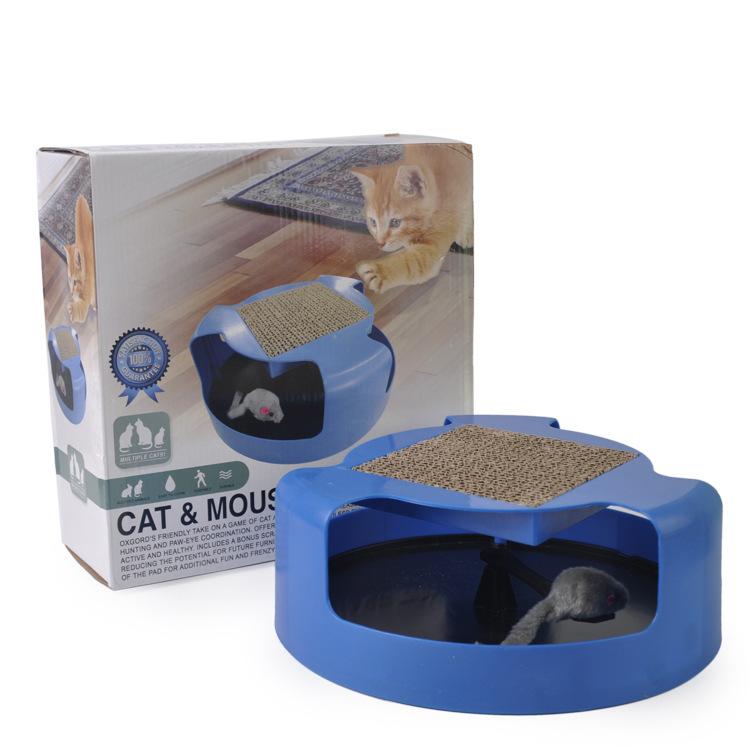 Durable Non-Toxic Plastic Interactive Cat Toy, Claw Grooming Feature In Bright Colorful Design, Battery-Free Rotating Mouse For Exercise And Agility