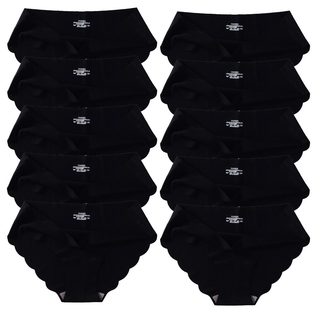 Seamless Silk Panties Women Underwear Sexy Female Underpants Briefs Woman Lingerie Underwear Ice Silk 10 Pcs/Set