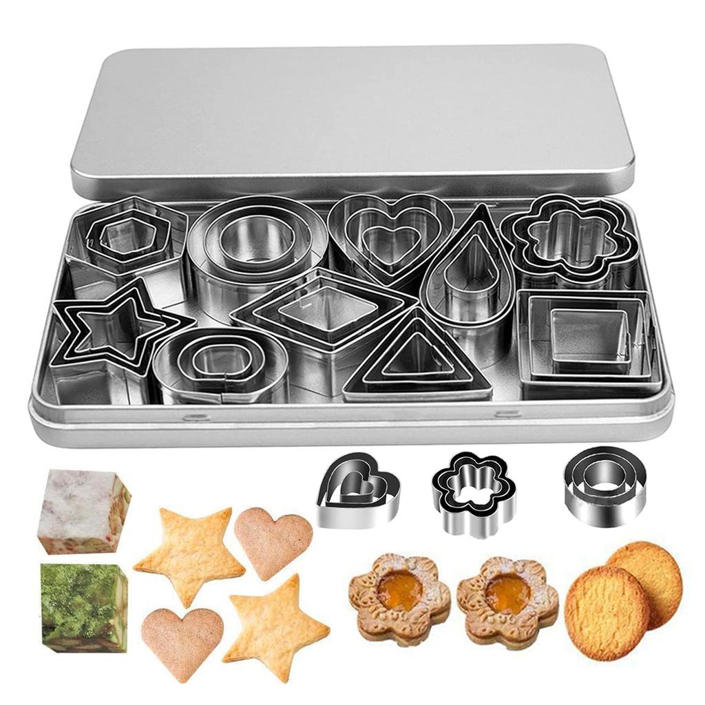 30pcs Assorted Shape Cookie Cutter Geometric Easy Press DIY Mini Baking Mold