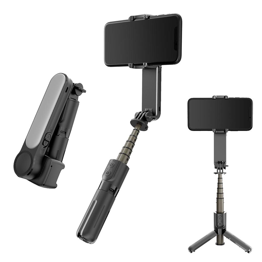 Handheld Gimbal Stabilizer for Phone Inception Mode Selfie Stick with Stable Tripod 3 Color Modes Fill Light Remote