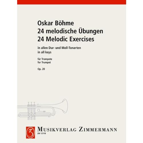 Wittner Boehme: 24 Melodic Exercises (Trumpet Instruction Book) Zimmermann Publishers White