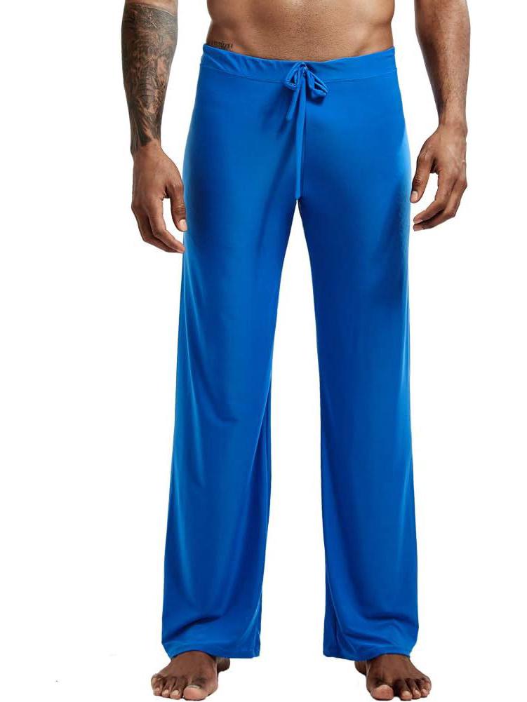

N2N Men s Breathable Ice Silk Nylon Casual Pants - Plus Size, Solid Color, Drawstring, Loose Fit. XXL синий
