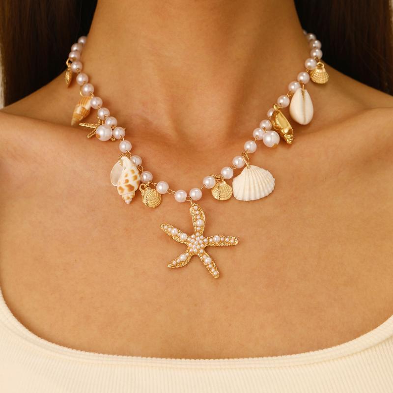 Bohemian Beach Waist Chain Body Jewelry Women'S Bracelet Necklace Waist Chain Imitation Pearl Shell Body Chain Jewelry Gift