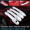 Chrome Car Door Handle Cover For Toyota Yaris Vitz XP150 2014- Exterior Covering Trim Set Accessories 2015 2016 2017 2018