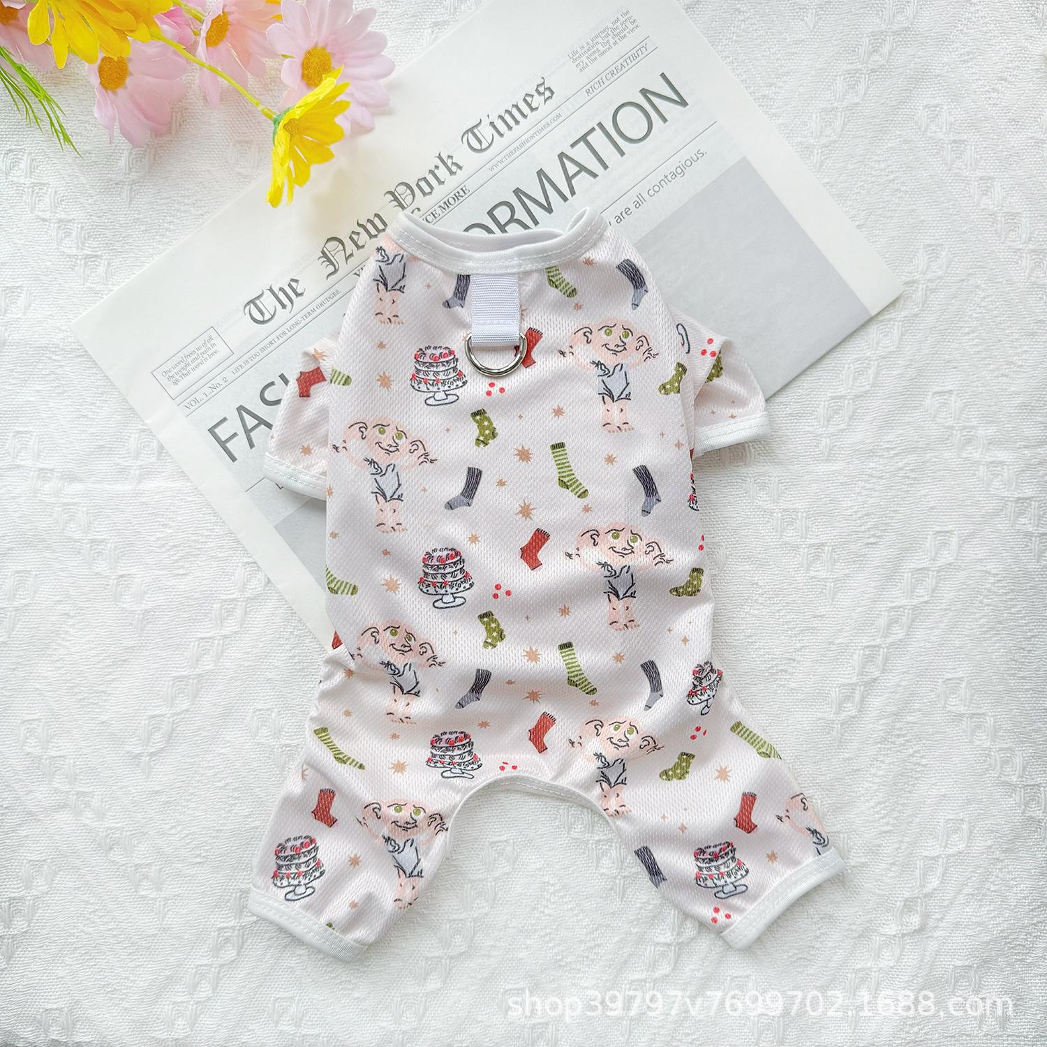 

Одежда для собак Летняя одежда Тонкая одежда на четыре лапы Одежда для кошек Сетчатая дышащая Выходная Прохладная одежда Охлаждающие товары для питомцев 2XL back length 45 reference 13-8kg