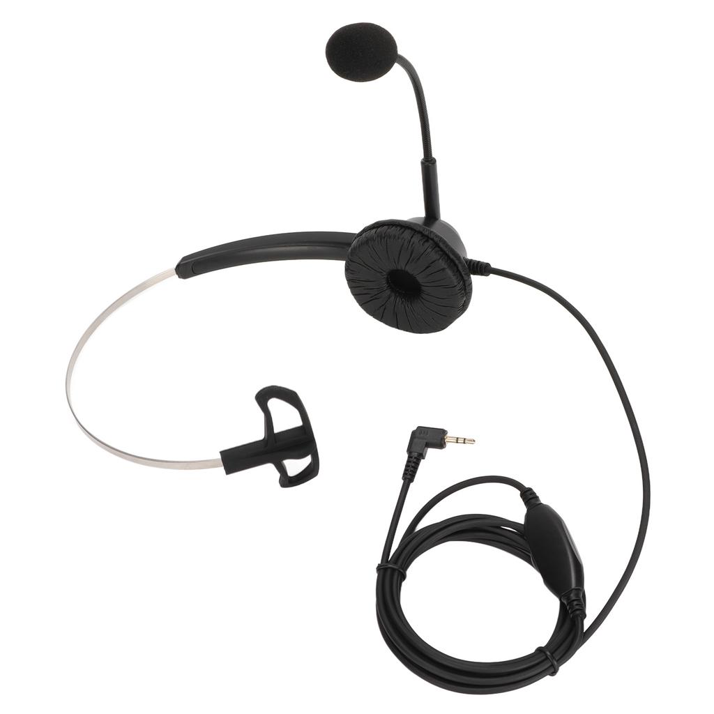 H360‑2.5VA Single Sided Headset Black Volume Adjustment Monaural Headphones for 2.5mm Plug