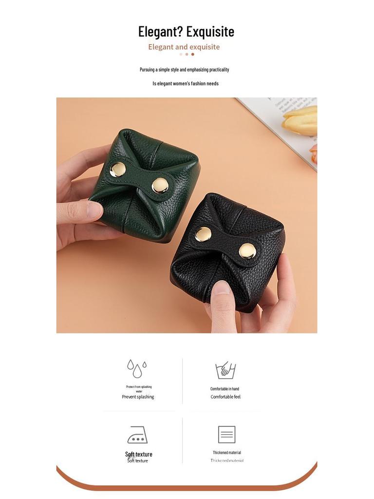 Stylish Mini Cowhide Coin & Lipstick Purse for Women