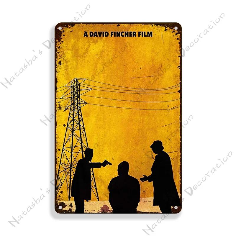 Classic Movie Poster Se7en Metal Sign Wall Plate Retro Decorative Sign Home Bar Club Cafe Cinema Wall Decor Vintage Metal Plaque