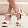 Summer Leather Fish Mouth Women'S High Heel Shoes Dress Sandals Female Woman Sandals Platform