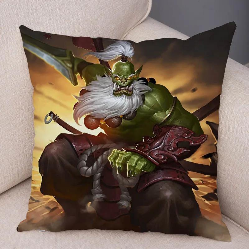 WOW Illidan Cushion Cover Decor Hot Game Hero Printed Pillow Covers for Sofa Home Pillow Case Super Soft Short Plush Pillowcase