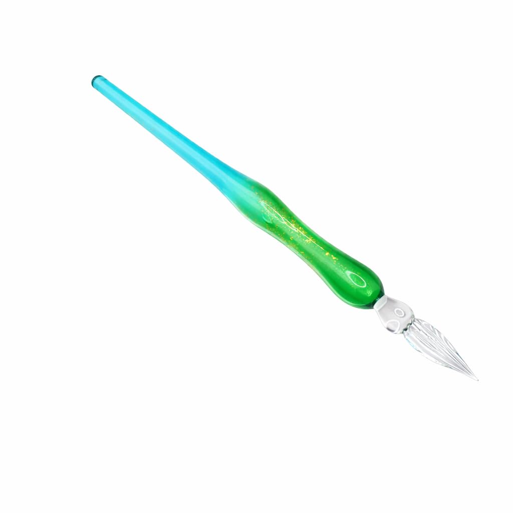 Glass Pen Pen Holder Ink Bottle Set "Star Fantasy" & (Blue & Green)